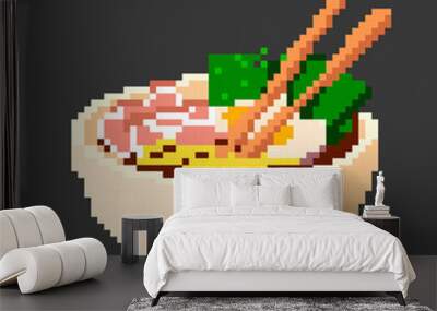 Pixel ramen noodle creative design icon vector illustration Wall mural