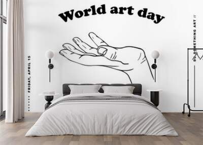 World art day poster or banner vector illustration  Wall mural