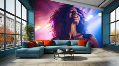 Beautiful woman in a nightclub. Lifestyle, entertainment concept. Wall mural