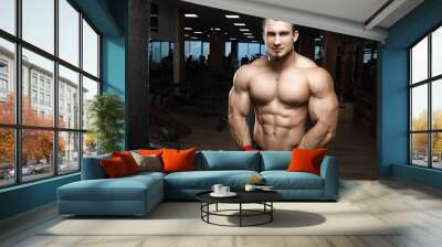 Muscular athletic bodybuilder Wall mural