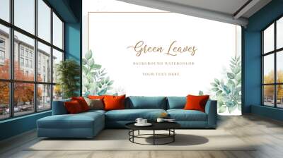 watercolor green leaves background
  Wall mural