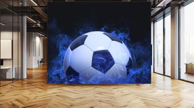 Football - blue smoke effect Wall mural