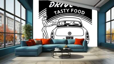 Drive-In Tasty Food Wall mural