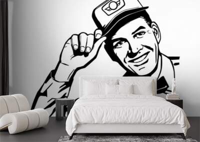 Friendly Service Man Wall mural