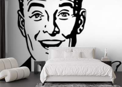 happy retro guy Wall mural