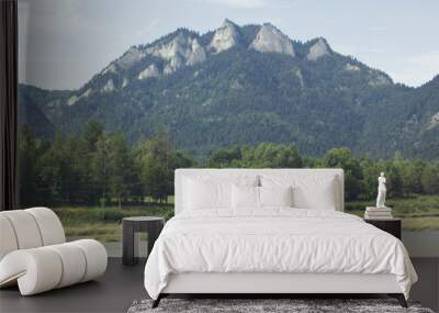 Trzy Korony Pieniny Three Crowns Mountain peak over Dunajec River Wall mural