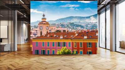 Clock Tower at Port Lympia Old Town Nice France Wall mural