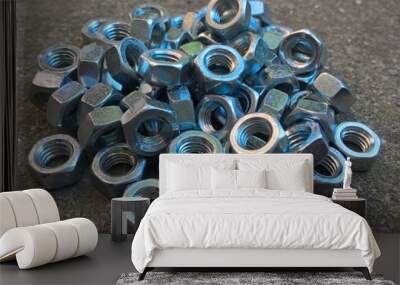 Heap of Metal Nuts Wall mural