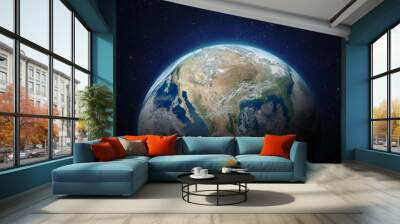 The Earth from Moon surface. Wall mural