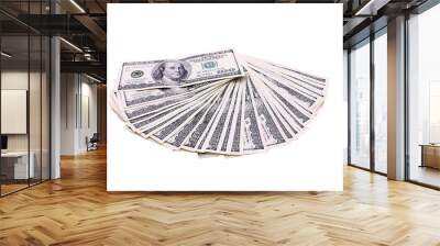 100 US dollars banknotes on white background Wall mural