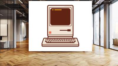 the classic computer. a computer unit of the historic past and become the most powerful computer of  Wall mural