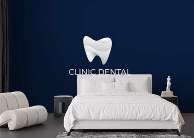 Clinic dental logo designs. Tooth abstract icons, dentist stomatology medical doctor. Vector concept Wall mural