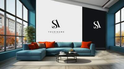 Initial Letter SA Logo monogram typography for business name. Vector logo inspiration Wall mural