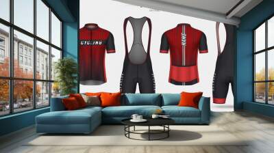 Cycling jersey, front and back Wall mural