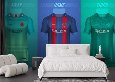 Premium collection of soccer jerseys Free Vector Wall mural