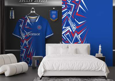 Soccer jersey design for sublimation, sport t shirt design Wall mural