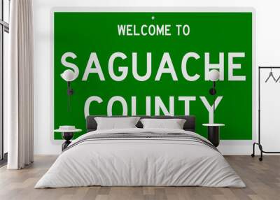 Rendering of a green 3d highway sign for Saguache County Wall mural