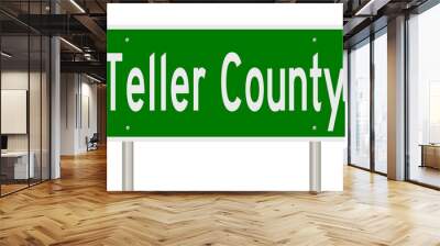 Rendering of a green 3d highway sign for Teller County Wall mural