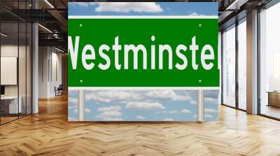 Rendering of a green highway sign for Westminster Colorado Wall mural