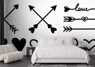 arrow, heart  illustration Wall mural