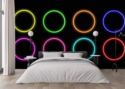 Circle neon.Circle neon vector.Circle  neon icon Wall mural