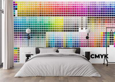 Color Bridge Coated CMYK. Color Chart. Print Test Page. Color Numbers or Names. RGB, CMYK, Pantone. Vector color palette. Wall mural