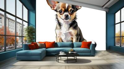 Chihuahua Dog Puppy Hand Drawn Watercolor Painting Illustration Wall mural