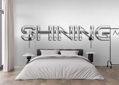 Chrome metallic shining text effect Wall mural