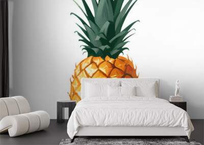 Pineapple Isolated Detailed Hand Drawn Painting Illustration Wall mural