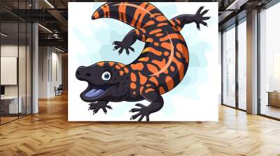 Cartoon Gila monster isolated on white background Wall mural