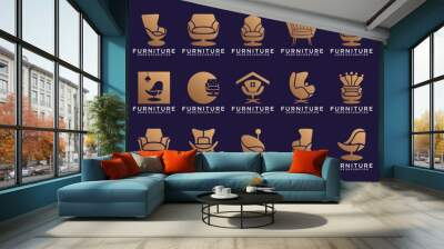 a collection of logo designs for furniture, sofas, chairs, home furnishings Wall mural