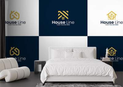 a collection of modern minimalist home logo design inspiration Wall mural