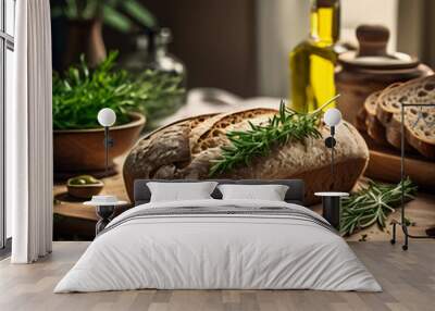 bread with oil Wall mural