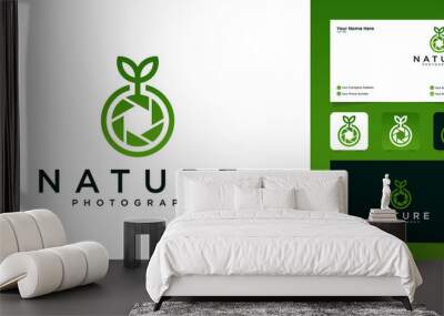 camera photography nature logo designs and business card template Wall mural