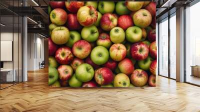 Close-up of red and green apples. Wall mural