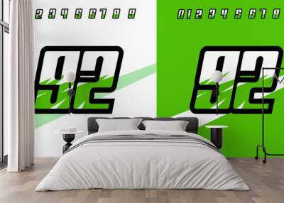 number 92 with racing effect, for race, racing, sport Wall mural