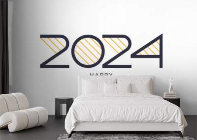 unique happy new year 2024 design. Premium happy new year 2024 vector design for posters, banners, calendars Wall mural