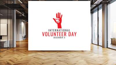 International Volunteer Day  logos  vector  designs Wall mural