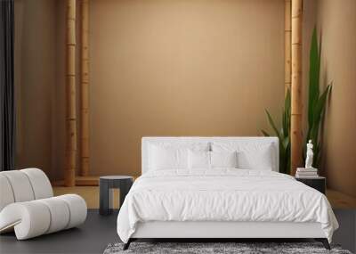 empty room with bamboo frame Wall mural