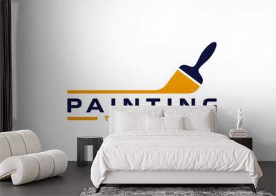 painting logo vector illustration. paint brush logo template Wall mural