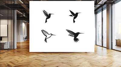 set of hummingbird logo vector icon illustration, colibri logo template Wall mural