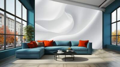 lovely white silk floating on a cut-out background. Wall mural