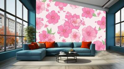 Sakura flower seamless pattern element in vector form. Wall mural