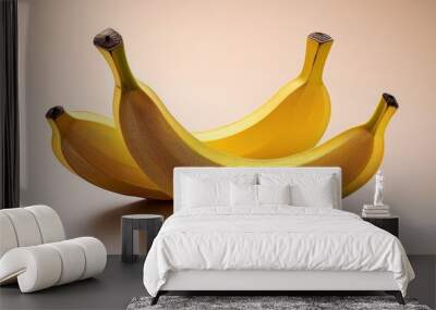 Two yellow bananas made out of paper Wall mural