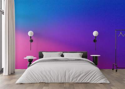 Vibrant poster noise texture banner, cover header backdrop design, and a grainy purple, blue, and pink color gradient background Wall mural