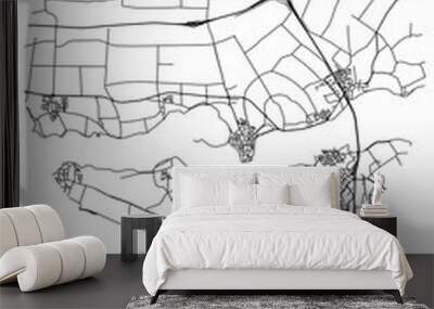 Abstract street map of Haaften located in Gelderland municipality of West Betuwe. City map with lines Wall mural