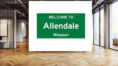 allendale, missouri, usa. city limit sign on transparent background. Wall mural