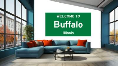 Buffalo, Illinois, USA. City limit sign on transparent background.  Wall mural