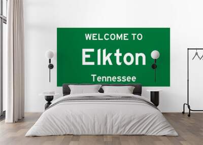 elkton, tennessee, usa. city limit sign on transparent background. Wall mural