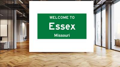 Essex, Missouri, USA. City limit sign on transparent background.  Wall mural